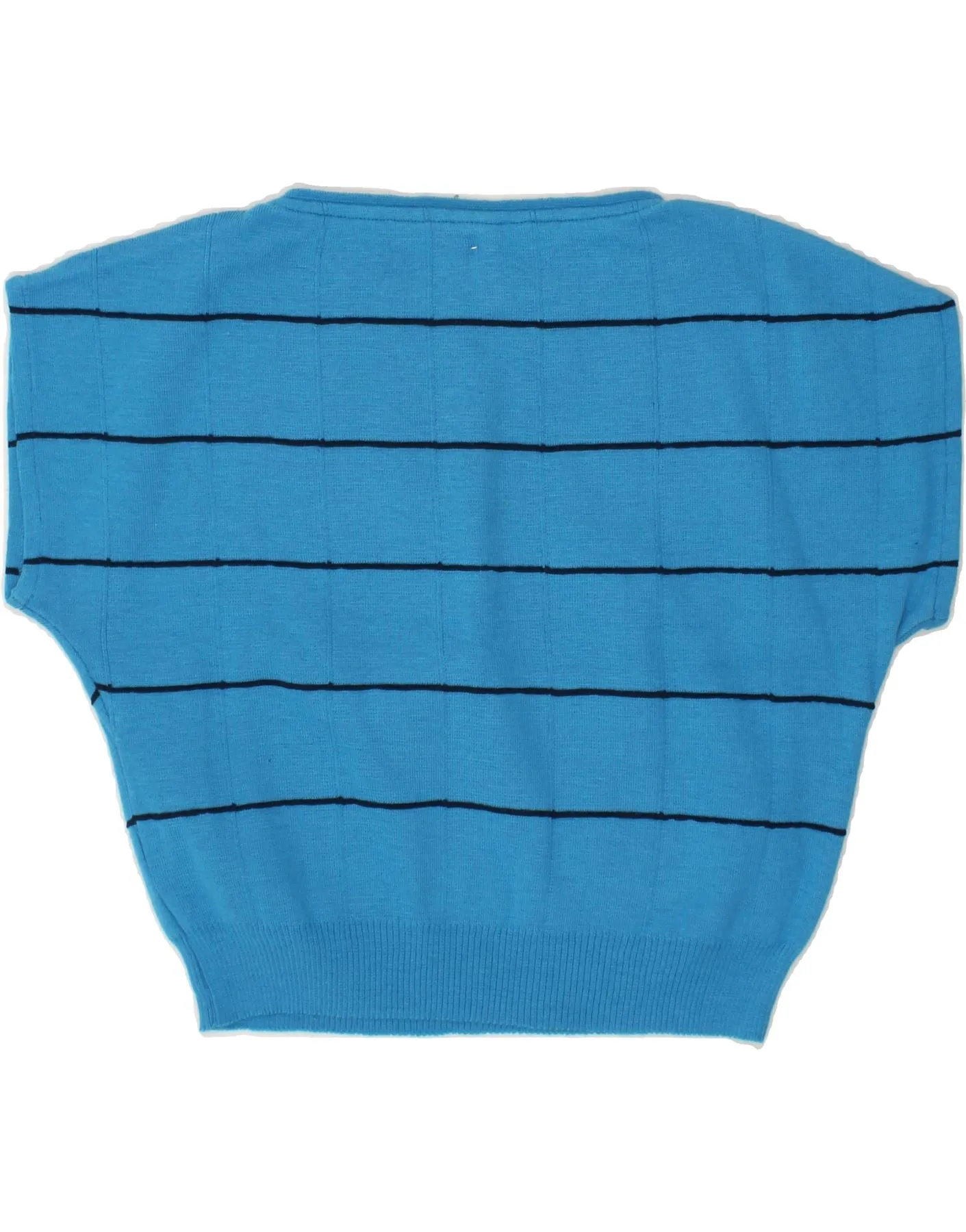 APART Womens Crop Short Sleeve Boat Neck Jumper Sweater EU 44 XL Blue