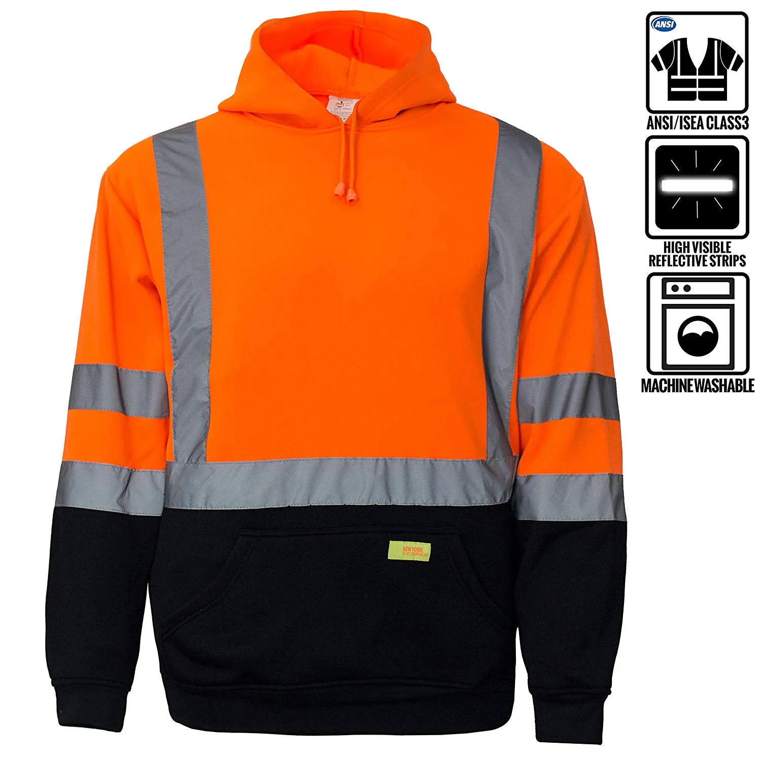 Class 3 High Visibility Sweatshirt, Hooded Pullover - H8311