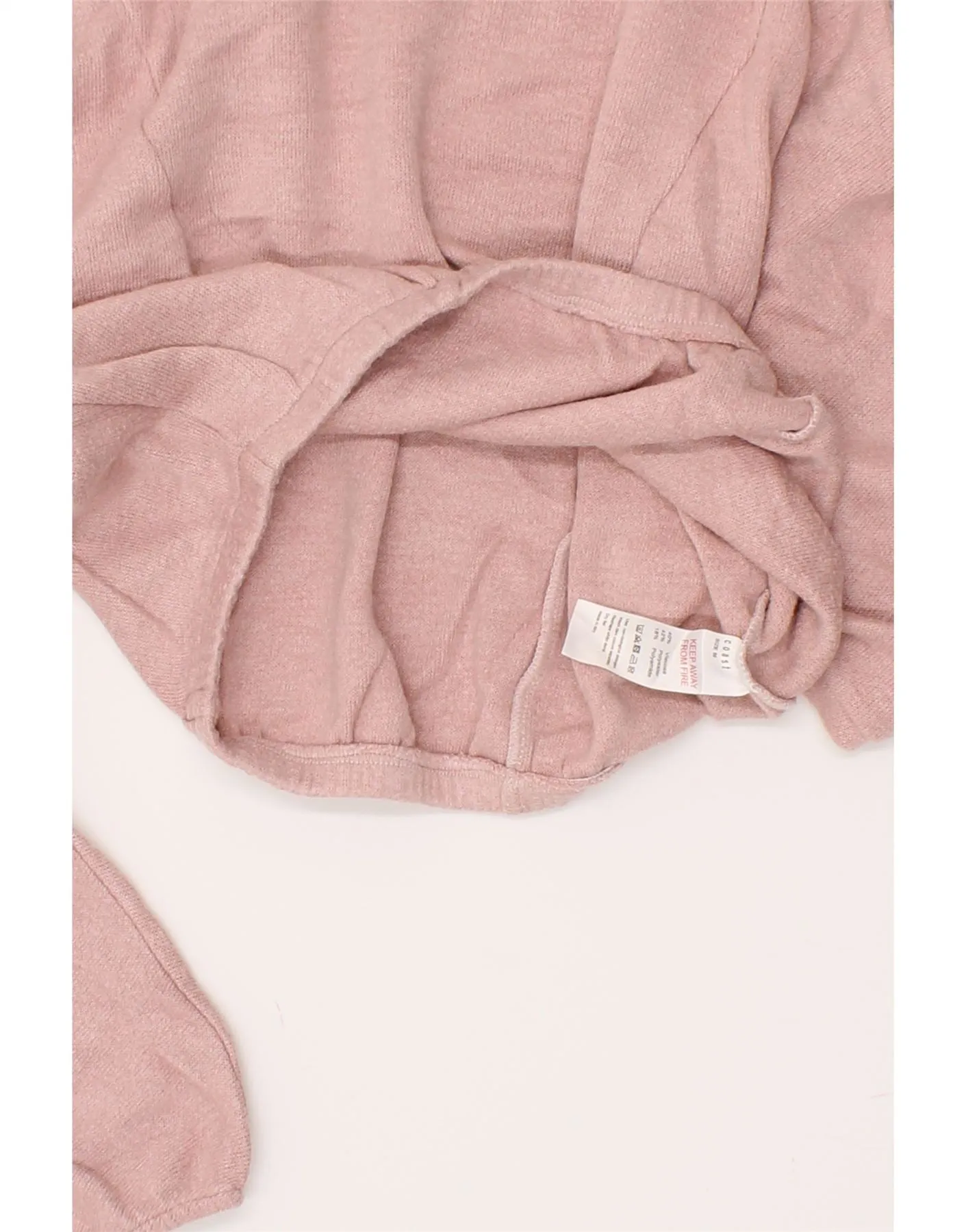 COAST Womens Crop Boat Neck Jumper Sweater UK 14 Medium Pink Viscose