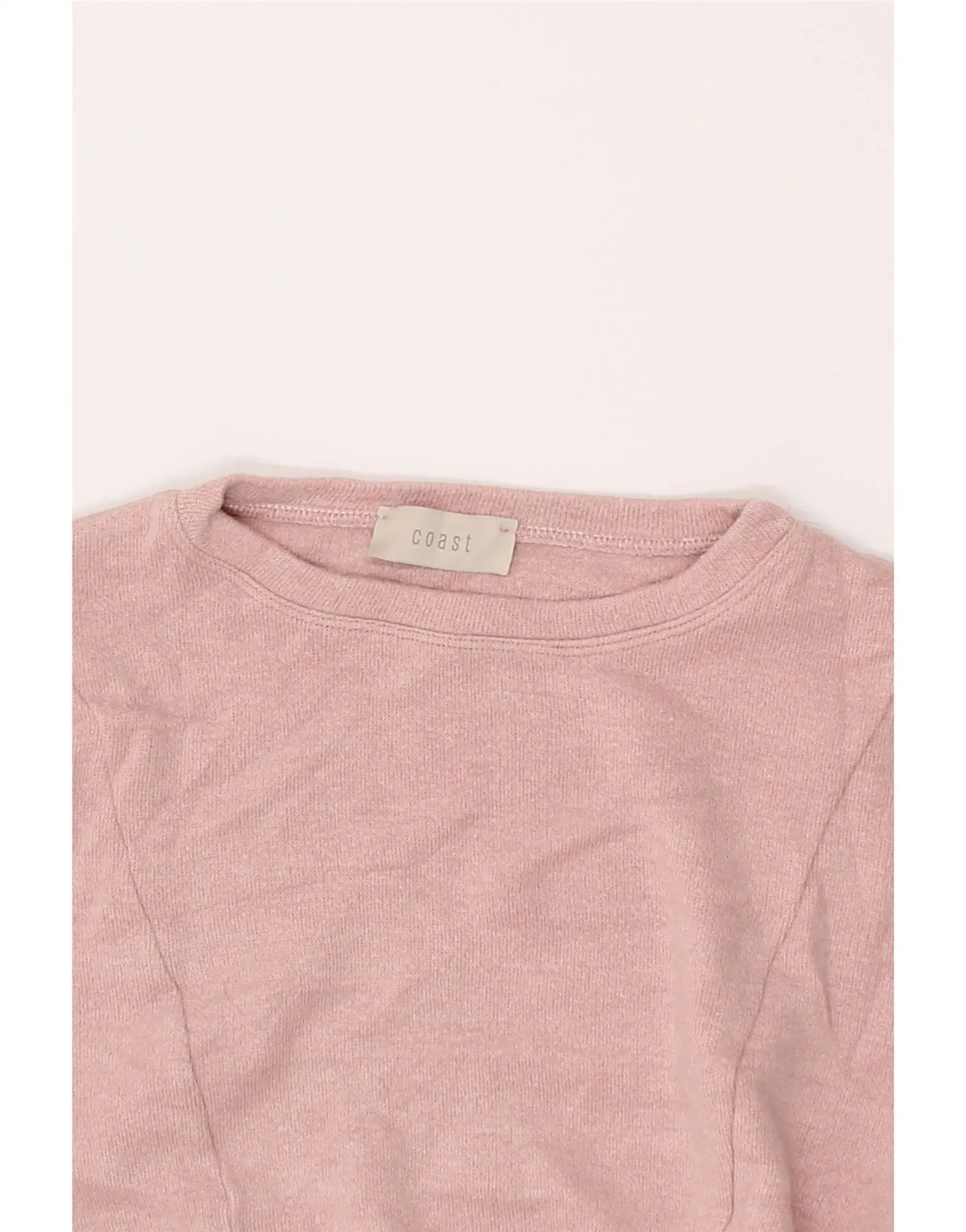 COAST Womens Crop Boat Neck Jumper Sweater UK 14 Medium Pink Viscose
