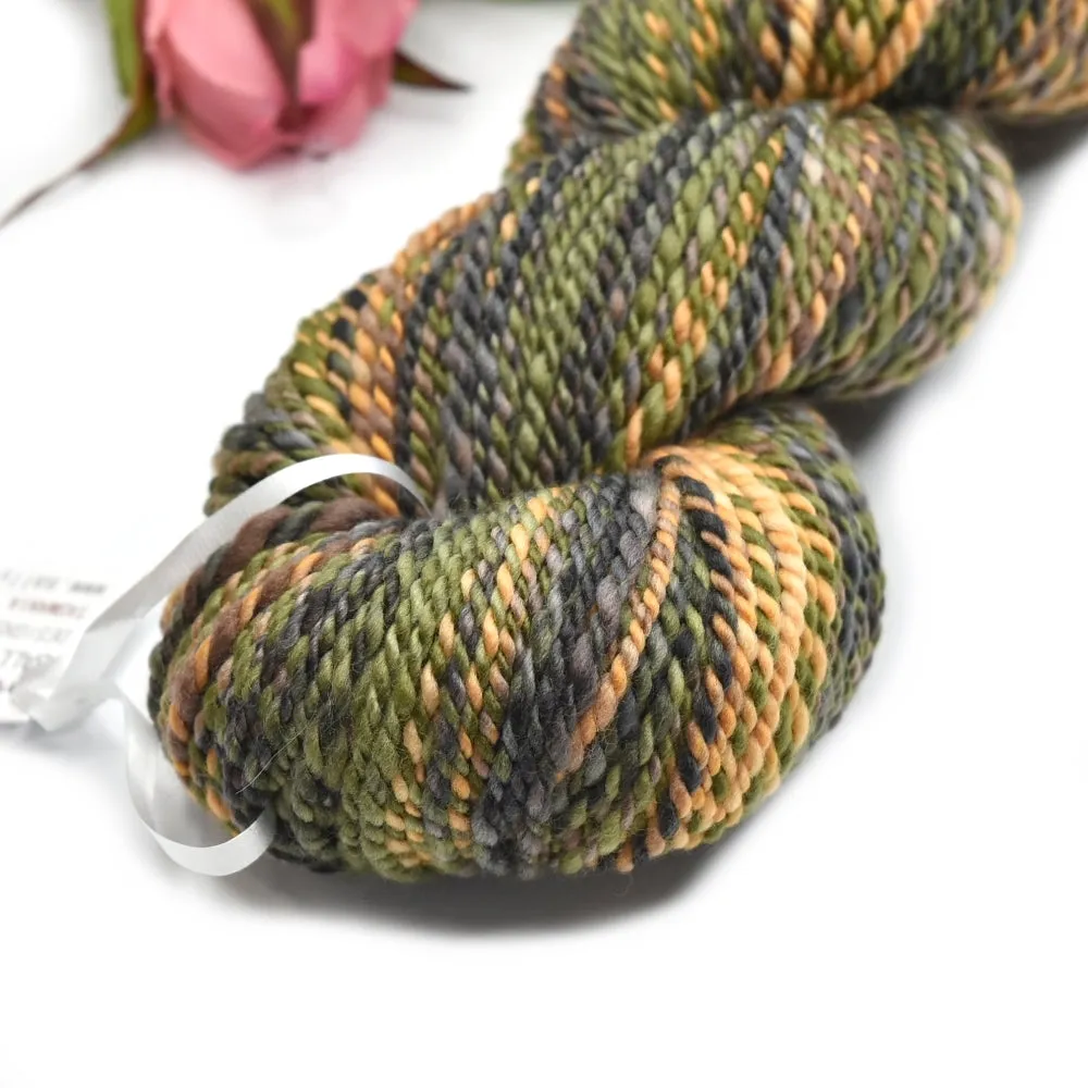 Hand Spun Tasmanian Merino Wool Chunky Yarn in Garden Path