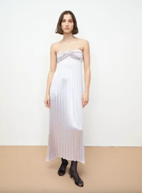 Lamé Pleated Dress - Silver