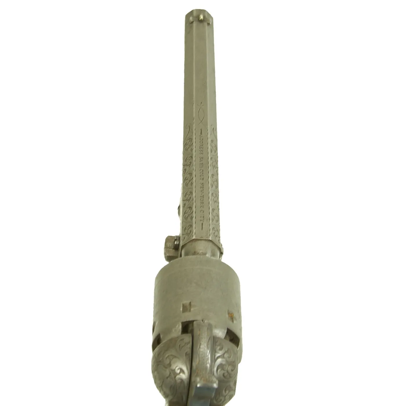 Original U.S. Colt 1851 Navy Fully Engraved Percussion Revolver with Ivory Grips Made in 1856 - Serial No 63816