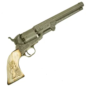 Original U.S. Colt 1851 Navy Fully Engraved Percussion Revolver with Ivory Grips Made in 1856 - Serial No 63816