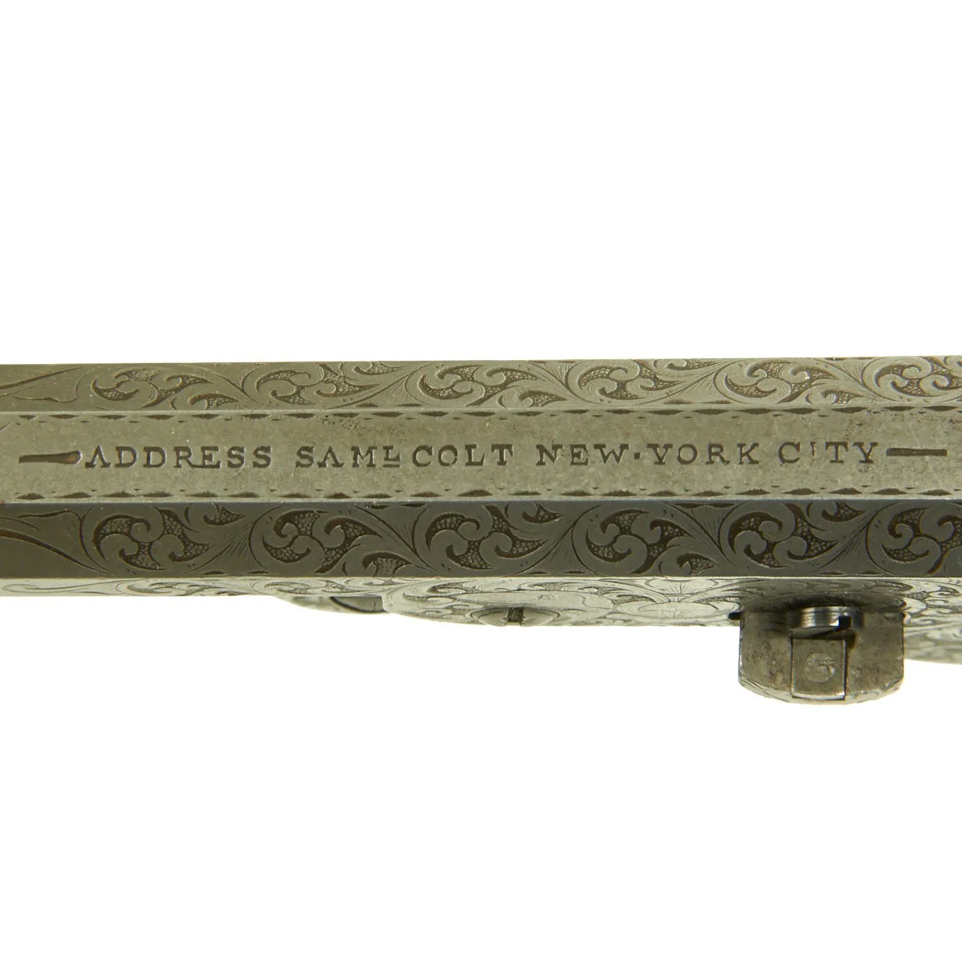 Original U.S. Colt 1851 Navy Fully Engraved Percussion Revolver with Ivory Grips Made in 1856 - Serial No 63816