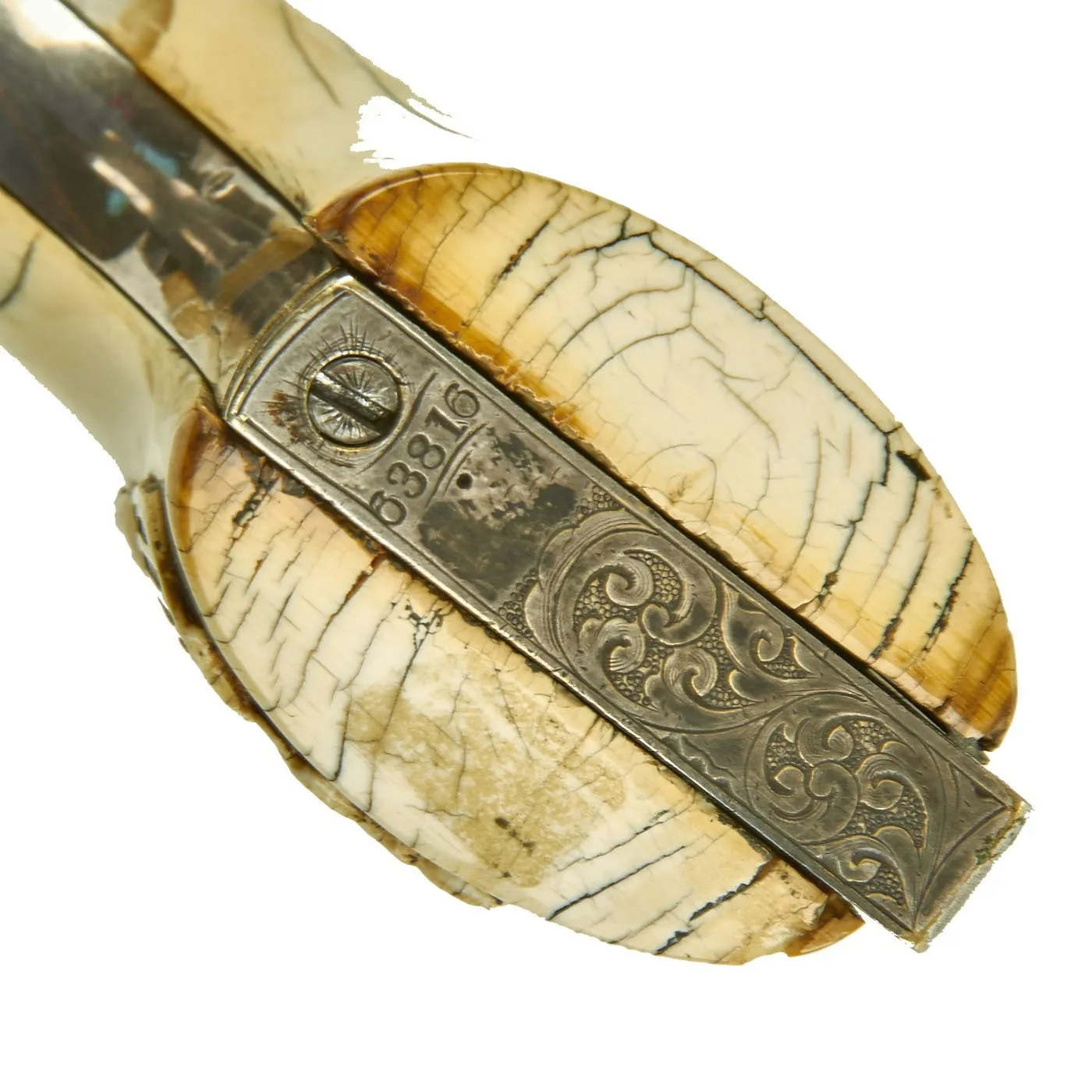 Original U.S. Colt 1851 Navy Fully Engraved Percussion Revolver with Ivory Grips Made in 1856 - Serial No 63816