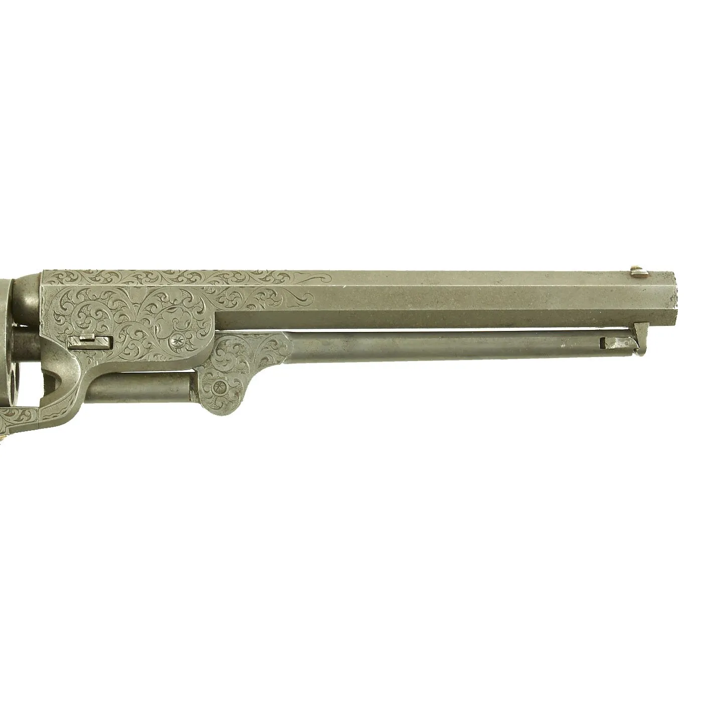 Original U.S. Colt 1851 Navy Fully Engraved Percussion Revolver with Ivory Grips Made in 1856 - Serial No 63816