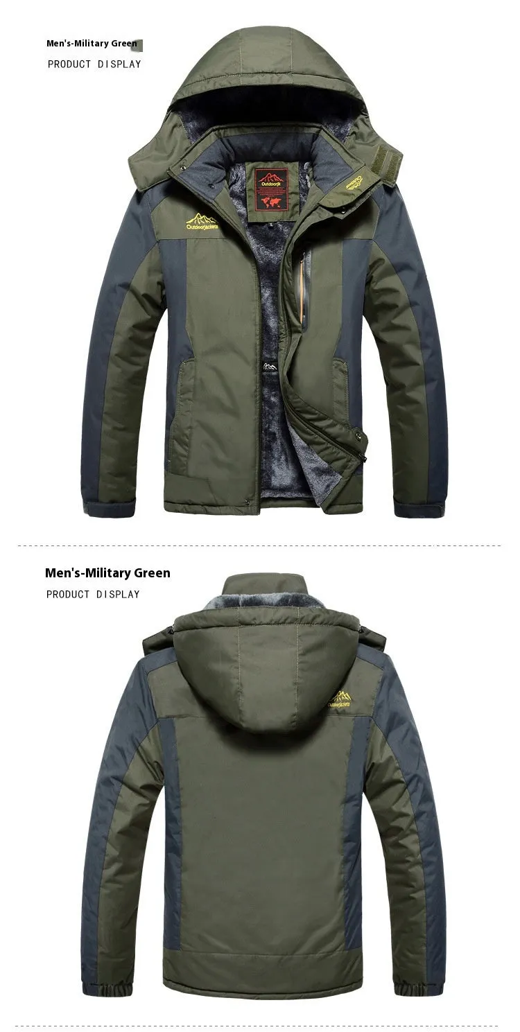 Outdoor Winter Plus Size Men's Assault Jacket Fleece Lined Padded Warm Keeping