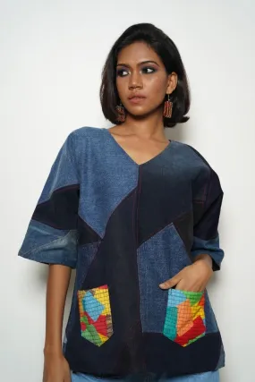 Pocket Please Denim Top