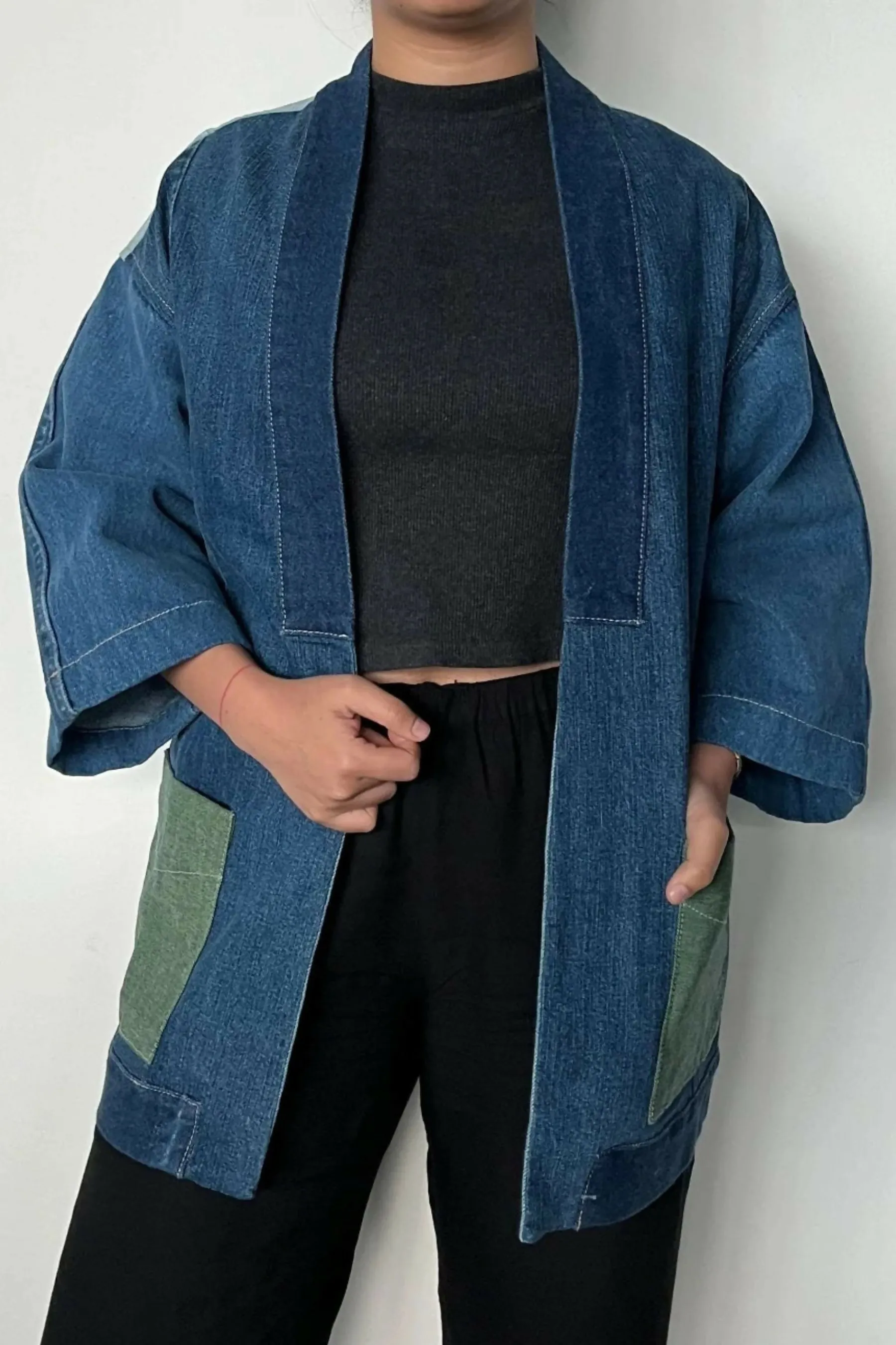 Pocketwork Upcycled Denim Kimono Jacket